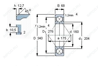 Подшипник QJ332 N2.MPA Подшипник QJ332 N2.MPA