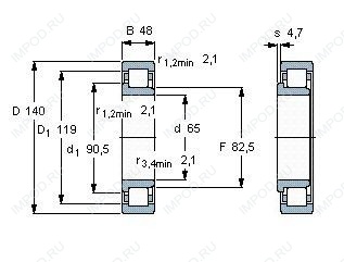 Подшипник NJ2313 E.M1.C3