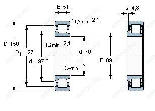 Подшипник NJ2314 ECML.C3 Подшипник NJ2314 ECML.C3