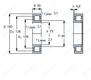Подшипник NJ2315 E.TVP3