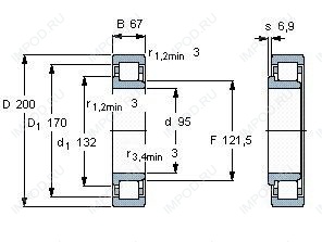 Подшипник NJ2319 E.TVP2.C3