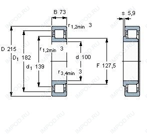 Подшипник NJ2320 ECJ.C3 Подшипник NJ2320 ECJ.C3