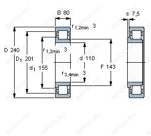 Подшипник NJ2322 ECML.C3 Подшипник NJ2322 ECML.C3