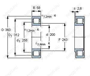 Подшипник NJ240 ECMA.C3