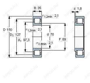 Подшипник NJ314 E.TVP3.C3 Подшипник NJ314 E.TVP3.C3