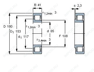 Подшипник NJ317 E.TVP2 Подшипник NJ317 E.TVP2