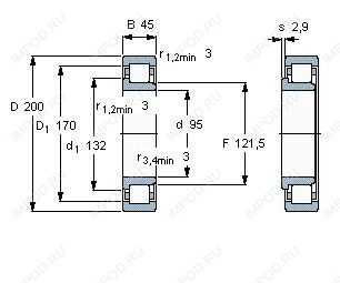 Подшипник NJ319 E.TVP2 Подшипник NJ319 E.TVP2