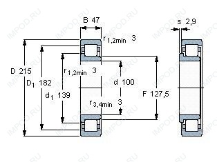 Подшипник NJ320 ECML.C3 Подшипник NJ320 ECML.C3