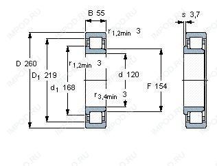 Подшипник NJ324 ECJ.C3