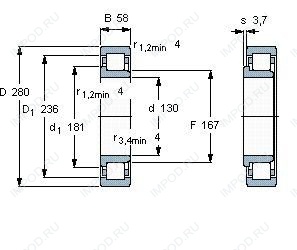 Подшипник NJ326 E.TVP2.C3