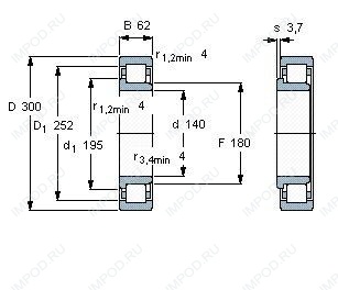 Подшипник NJ328 E.M1.C3