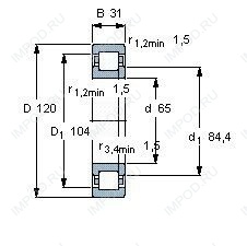 Подшипник NUP2213 E.TVP2.C3