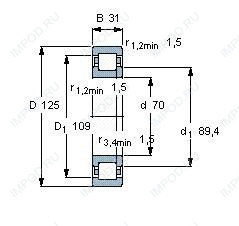 Подшипник NUP2214 E.TVP3.C3