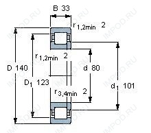 Подшипник NUP2216 E.M6.C3 Подшипник NUP2216 E.M6.C3