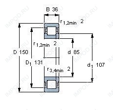 Подшипник NUP2217 E.TVP3.C3