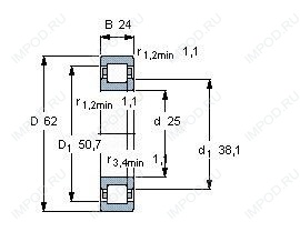 Подшипник NUP2305 E.TVP3.C3