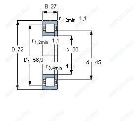 Подшипник NUP2306 E.TVP2.C3 Подшипник NUP2306 E.TVP2.C3