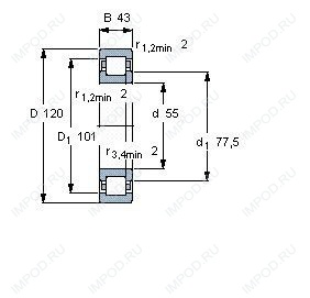 Подшипник NUP2311 E.TVP2