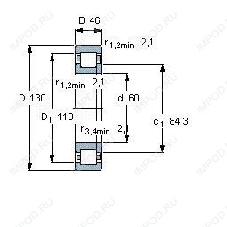 Подшипник NUP2312 E.TVP3.C3
