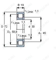 Подшипник NUP306 EAP.C3 Подшипник NUP306 EAP.C3