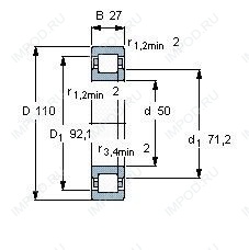 Подшипник NUP310 E.TVP3.C3 Подшипник NUP310 E.TVP3.C3
