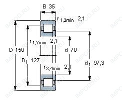Подшипник NUP314 E.M6.C3