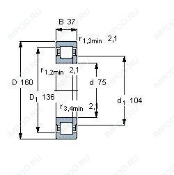 Подшипник NUP315 E.TVP2.C3 Подшипник NUP315 E.TVP2.C3