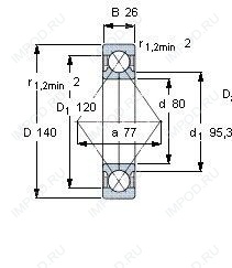 Подшипник QJ216 MA.C2L Подшипник QJ216 MA.C2L