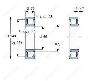 Подшипник NU313 E.M1.C3