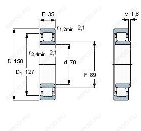 Подшипник NU314 E.M1