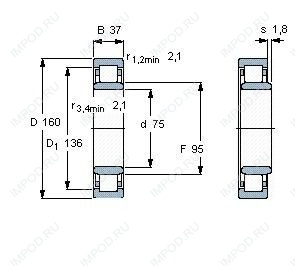 Подшипник NU315 ECJ.C3