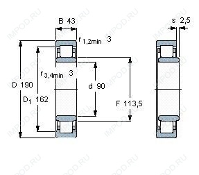 Подшипник NU318 E.M1