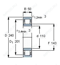 Подшипник NU322 E.M6.C3