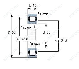 Подшипник NUP205 E.TVP2.C3