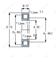Подшипник NUP207 ECP.C3