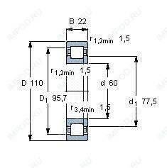 Подшипник NUP212 E.M6.C3