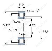 Подшипник NUP214 E.TVP3
