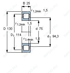 Подшипник NUP215 E.TVP2.C3 Подшипник NUP215 E.TVP2.C3