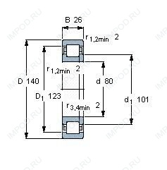 Подшипник NUP216 E.TVP3.C3 Подшипник NUP216 E.TVP3.C3