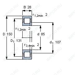 Подшипник NUP217 E.TVP3.C3