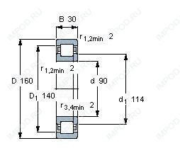 Подшипник NUP218 E.TVP2.C3 Подшипник NUP218 E.TVP2.C3