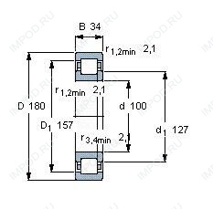 Подшипник NUP220 E.TVP2.C3 Подшипник NUP220 E.TVP2.C3