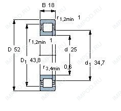 Подшипник NUP2205 E.TVP3