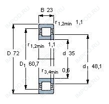 Подшипник NUP2207 E.TVP3.C3