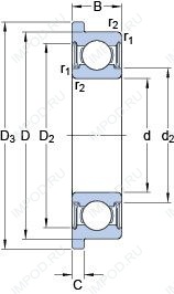 Подшипник D/W R4 R-2RZ