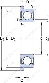 Подшипник D/W RW4 R-2RS1 Подшипник D/W RW4 R-2RS1