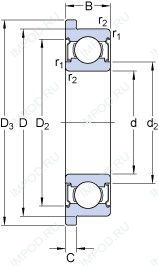 Подшипник D/W RW188 R-2Z Подшипник D/W RW188 R-2Z