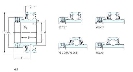 Подшипник YEL212-2F Подшипник YEL212-2F