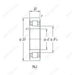 Подшипник NJ306x3WE3/C9 NRB