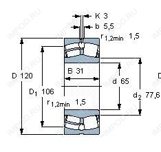 Подшипник 22213 E1A.M.C3
